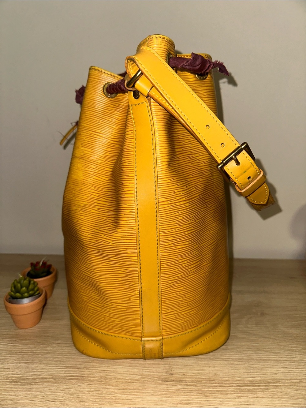 Louis Vuitton Yellow Epi Leather Drawstring Hobo - Picture 4 of 16